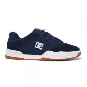 DC Shoes Central Leren Schoenen Heren Donkerblauw Wit | JMT85H-422