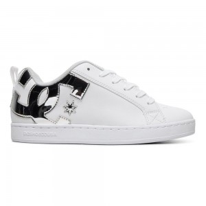 DC Shoes Court Graffik Schoenen Dames Wit Zilver | MFA26Q-876