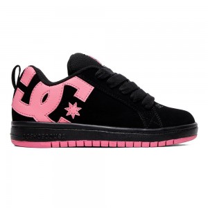 DC Shoes Court Graffik Schoenen Kinderen Zwart Roze | QAN85H-647