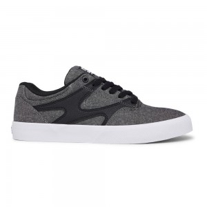 DC Shoes Kalis Vulc Leren Schoenen Heren Grijs Zwart | QUT85C-413