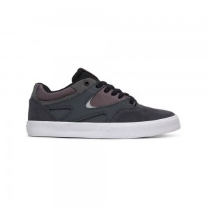 DC Shoes Kalis Vulc Leren Schoenen Heren Donkerblauw Grijs | XAS25L-342