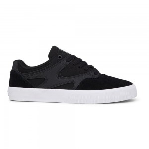 DC Shoes Kalis Vulc Leren Schoenen Heren Zwart Wit | RNO06J-919