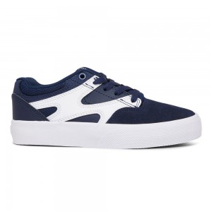 DC Shoes Kalis Vulc Schoenen Kinderen Donkerblauw Wit | OAM83U-836