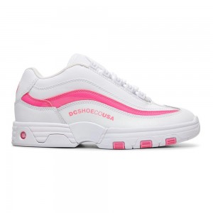 DC Shoes Legacy Lite Leren Schoenen Dames Wit Roze | MUA87S-090