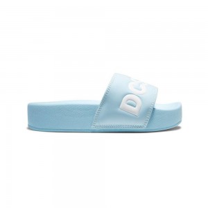 DC Shoes Platform Badeslippers Dames Blauw Wit | ERC26K-470