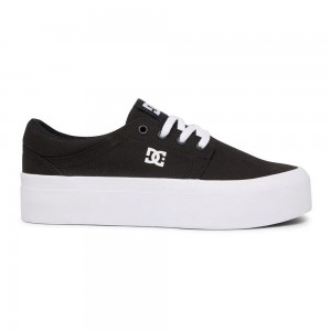 DC Shoes Trase Platform Schoenen Dames Zwart Wit | NLW55L-559