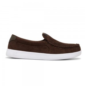 DC Shoes Villain Leren Slip-On Schoenen Heren Bruin | AFX38Q-314