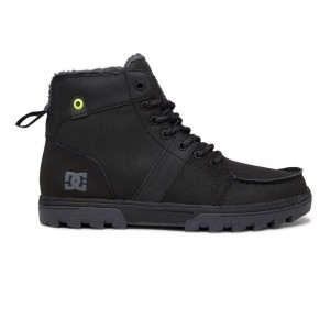 DC Shoes Woodland Leren Kanten-Up Laarzen Heren Zwart | EUT91F-657