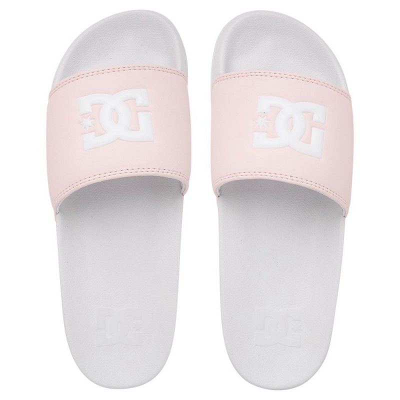 DC Shoes Badeslippers Dames Wit Roze | XLE59Z-744