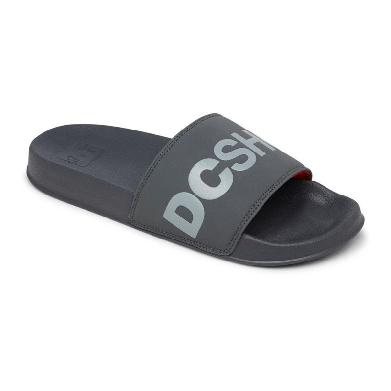 DC Shoes Badeslippers Heren Grijs Rood | MLE97J-098