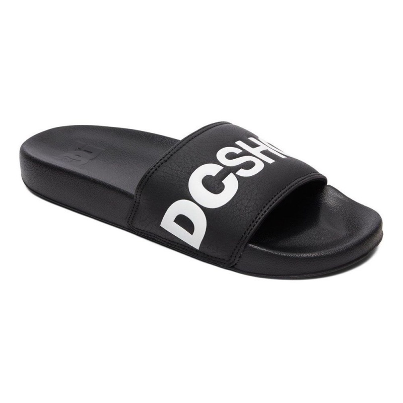 DC Shoes Badeslippers Heren Zwart Wit | VHU93B-440