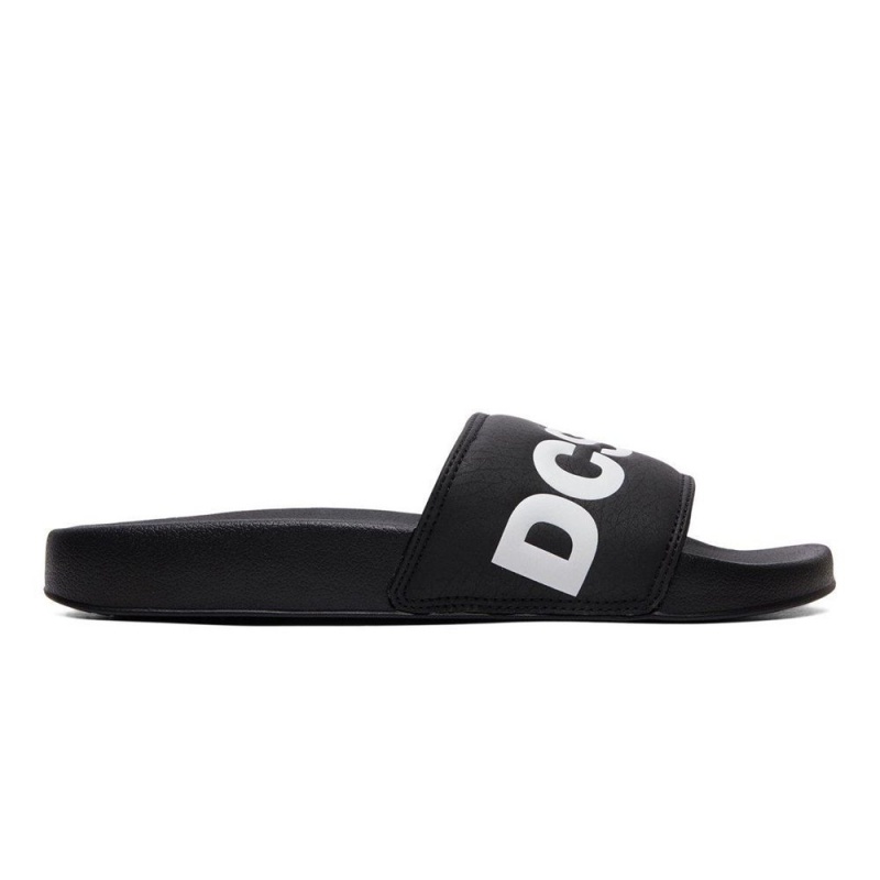 DC Shoes Badeslippers Heren Zwart Wit | VHU93B-440