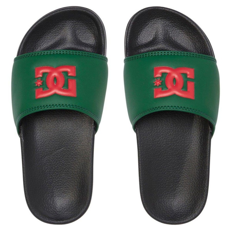 DC Shoes Badeslippers Kinderen Groen Rood | JQO65O-059