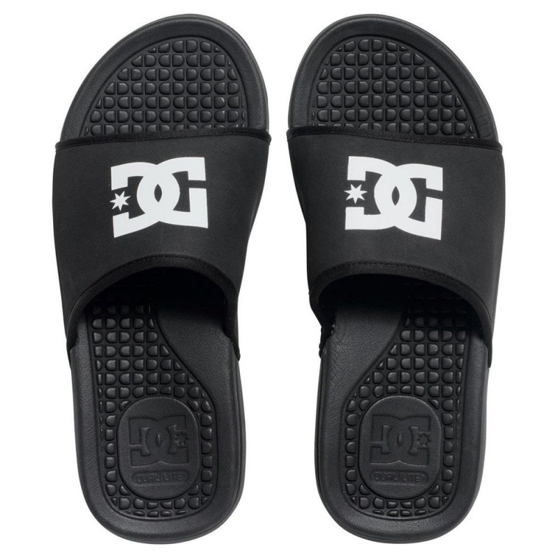 DC Shoes Bolsa Badeslippers Heren Zwart Wit | UFO08H-717