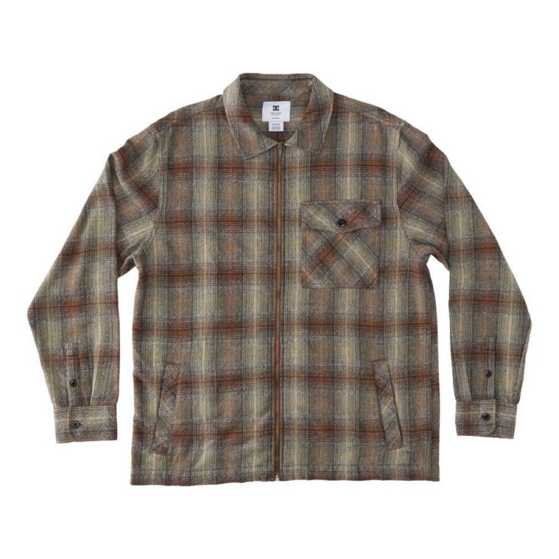 DC Shoes Canyon Long Sleeve Overhemd Heren Bruin Grijs | BDH18H-830