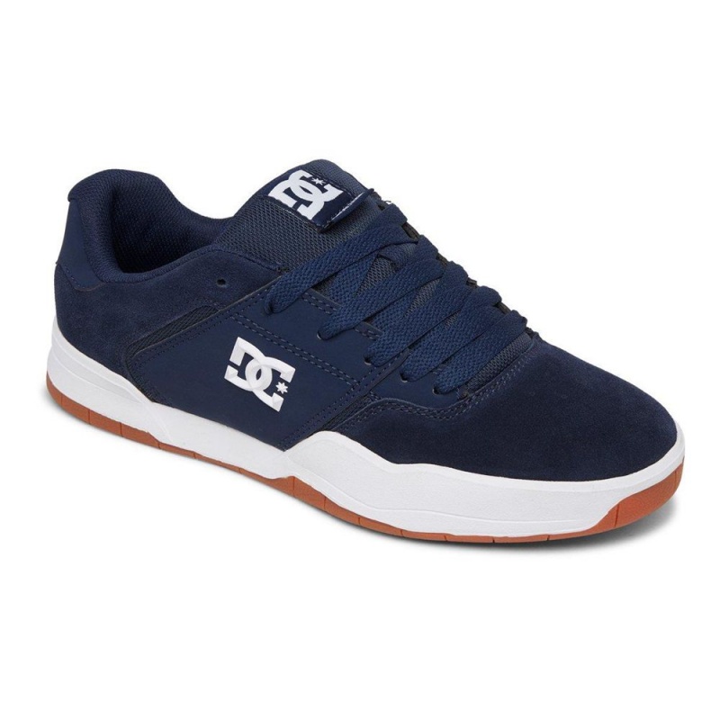 DC Shoes Central Leren Schoenen Heren Donkerblauw Wit | JMT85H-422