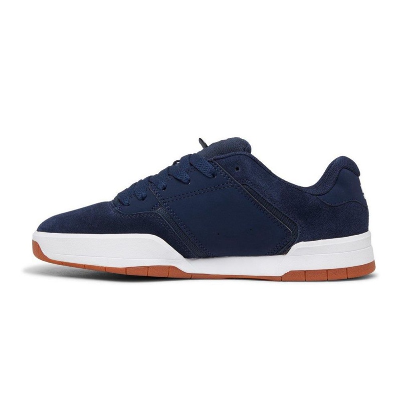 DC Shoes Central Leren Schoenen Heren Donkerblauw Wit | JMT85H-422