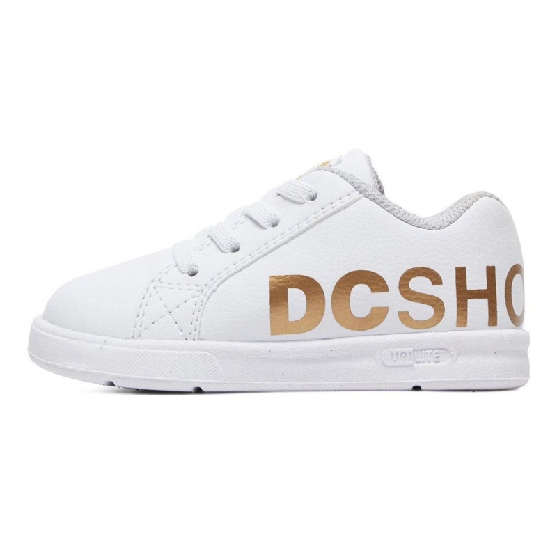 DC Shoes Court Graffik Elastic SE Schoenen Kinderen Wit Goud | SGK62S-702