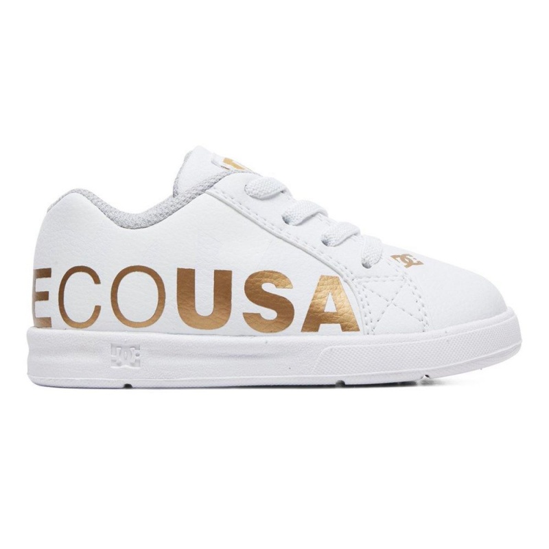 DC Shoes Court Graffik Elastic SE Schoenen Kinderen Wit Goud | SGK62S-702