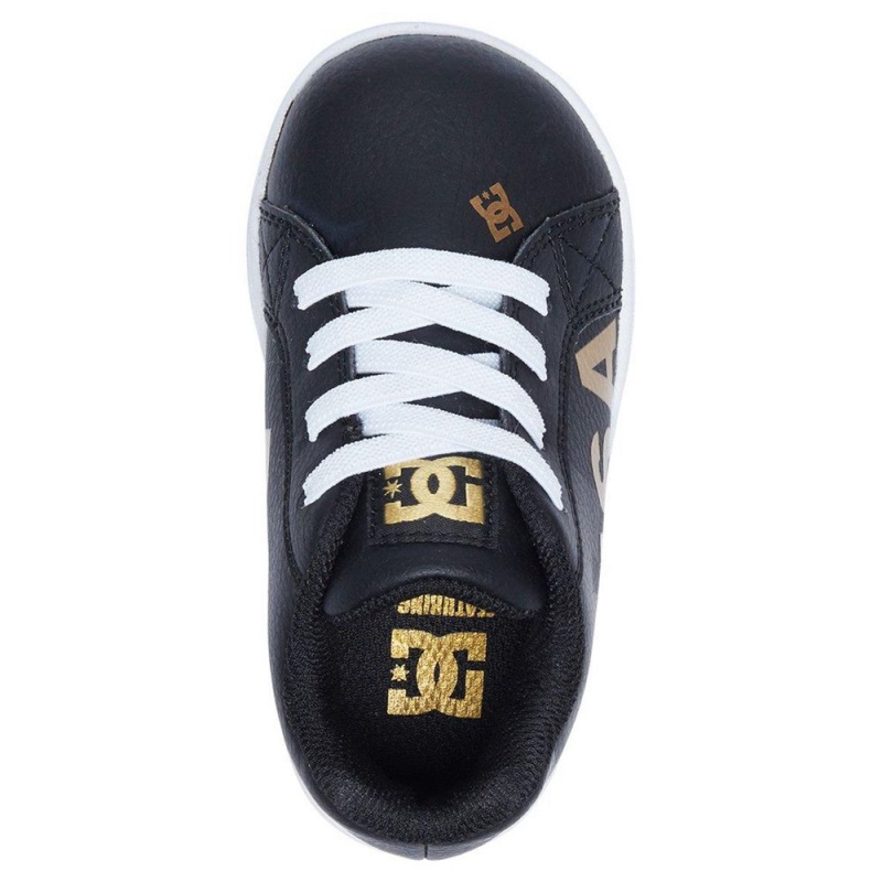 DC Shoes Court Graffik Elastic SE Schoenen Kinderen Zwart Goud | YFF78L-603