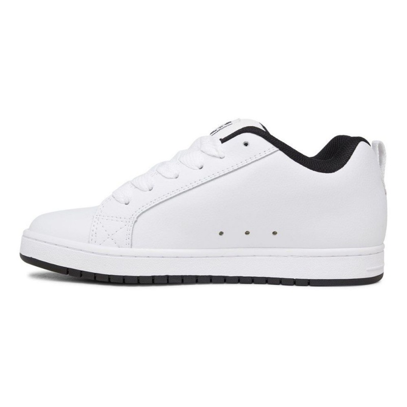 DC Shoes Court Graffik Leren Schoenen Heren Wit Zwart | JVP88N-742