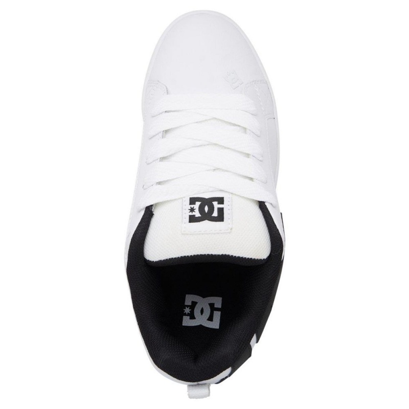 DC Shoes Court Graffik Leren Schoenen Heren Wit Zwart | JVP88N-742