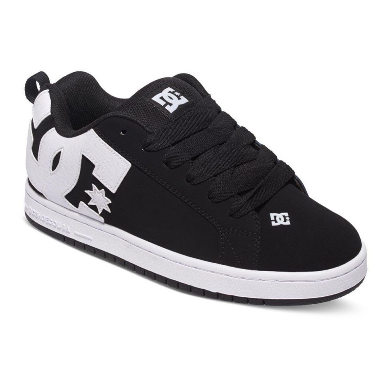 DC Shoes Court Graffik Leren Schoenen Heren Zwart Wit | IDA27E-731