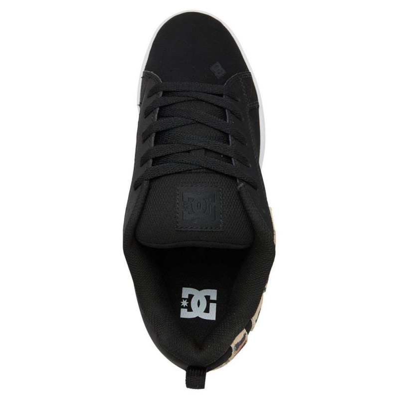 DC Shoes Court Graffik SE Leren Schoenen Dames Zwart Leopard | XZQ63J-190