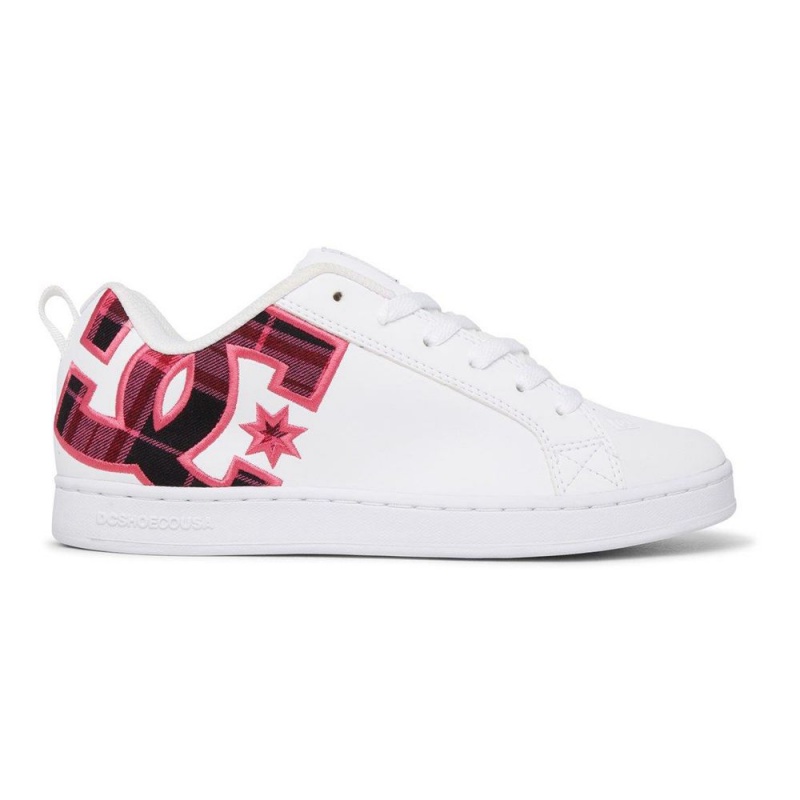 DC Shoes Court Graffik SE Leren Schoenen Dames Wit Roze | TUU32M-742