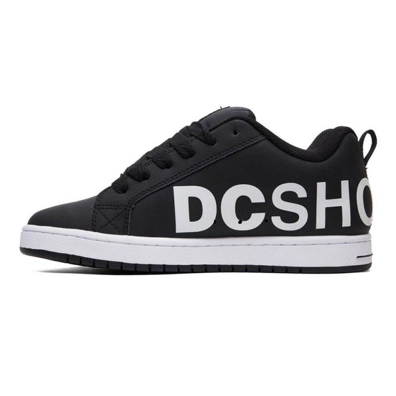 DC Shoes Court Graffik SE Leren Schoenen Heren Zwart Wit | BKH85U-113