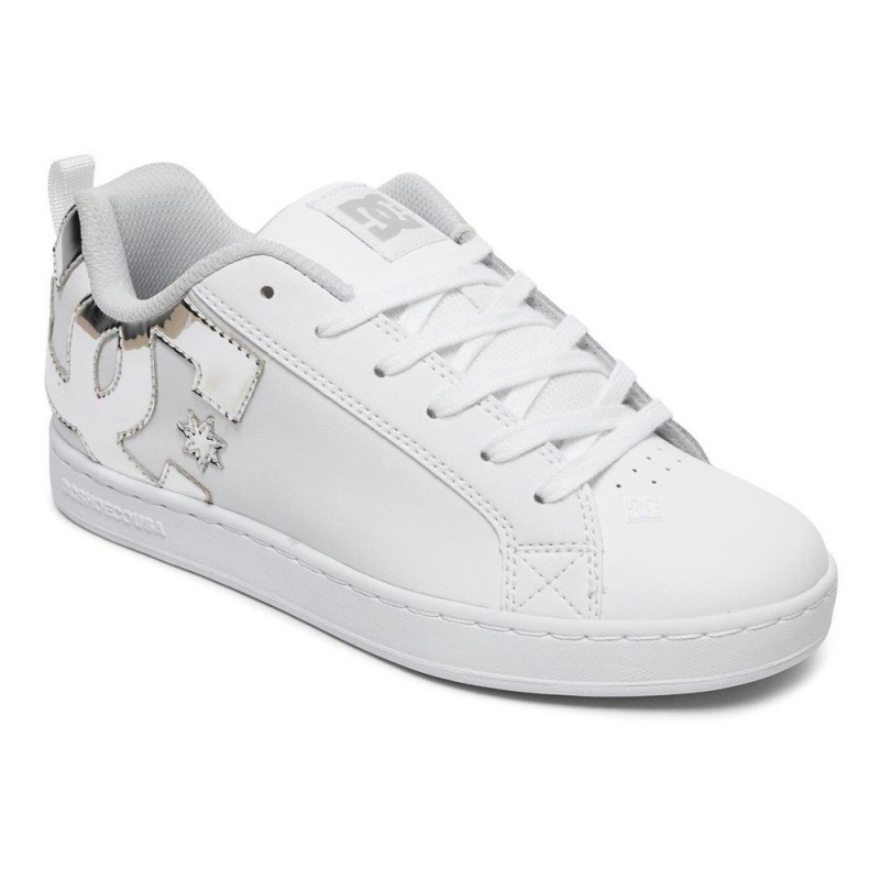 DC Shoes Court Graffik Schoenen Dames Wit Zilver | MFA26Q-876