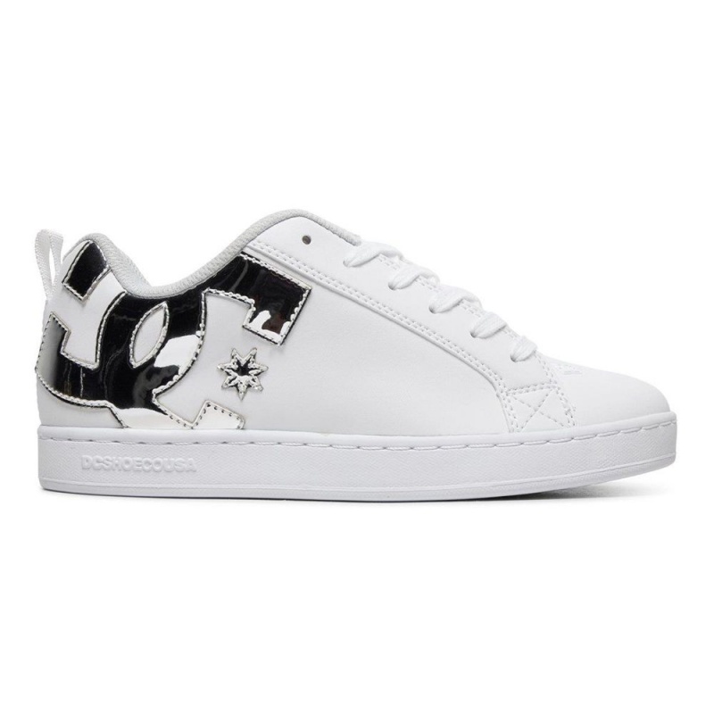 DC Shoes Court Graffik Schoenen Dames Wit Zilver | MFA26Q-876