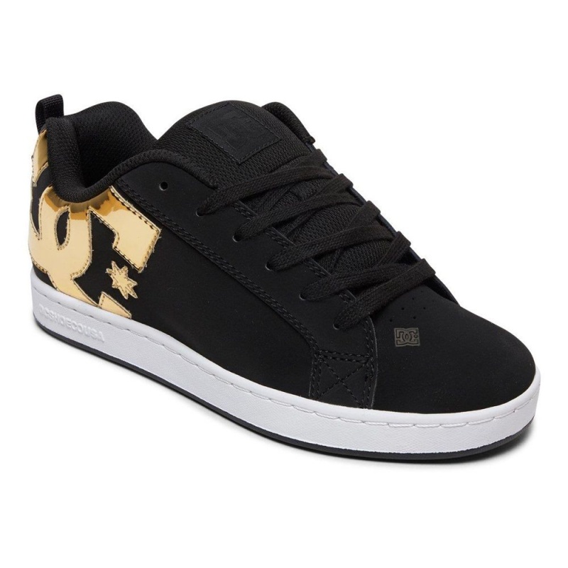 DC Shoes Court Graffik Schoenen Dames Zwart Goud | KMQ37Z-760