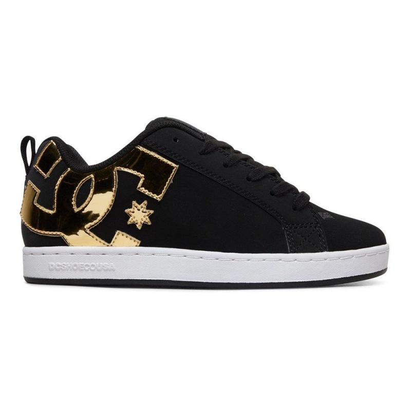 DC Shoes Court Graffik Schoenen Dames Zwart Goud | KMQ37Z-760