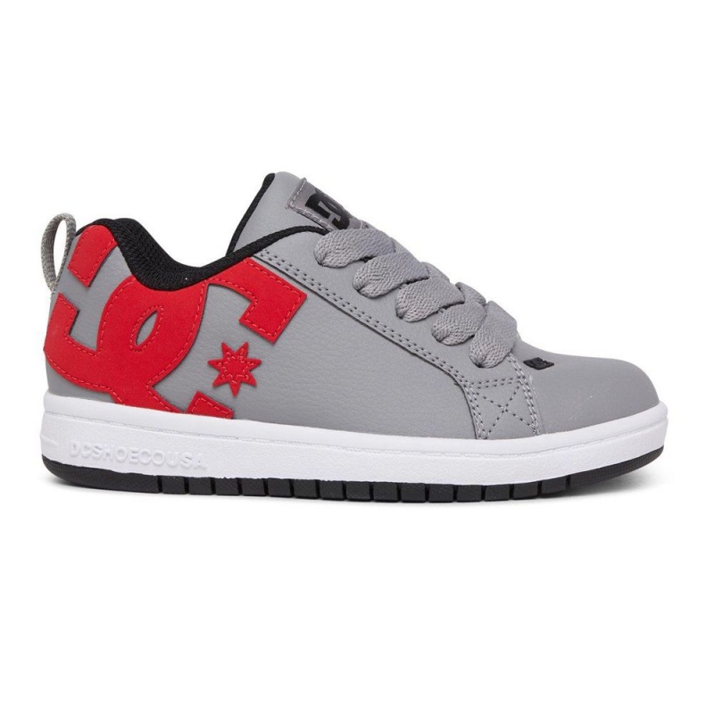 DC Shoes Court Graffik Schoenen Kinderen Grijs Rood | NYZ03V-655