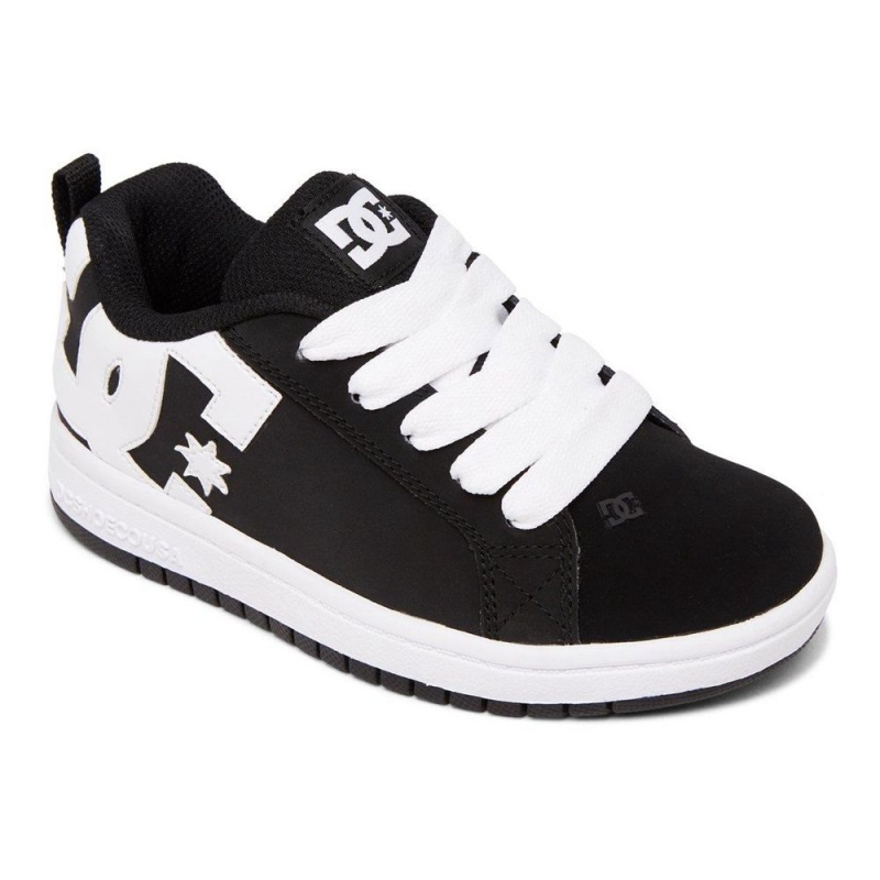 DC Shoes Court Graffik Schoenen Kinderen Zwart Wit | PRN97N-755