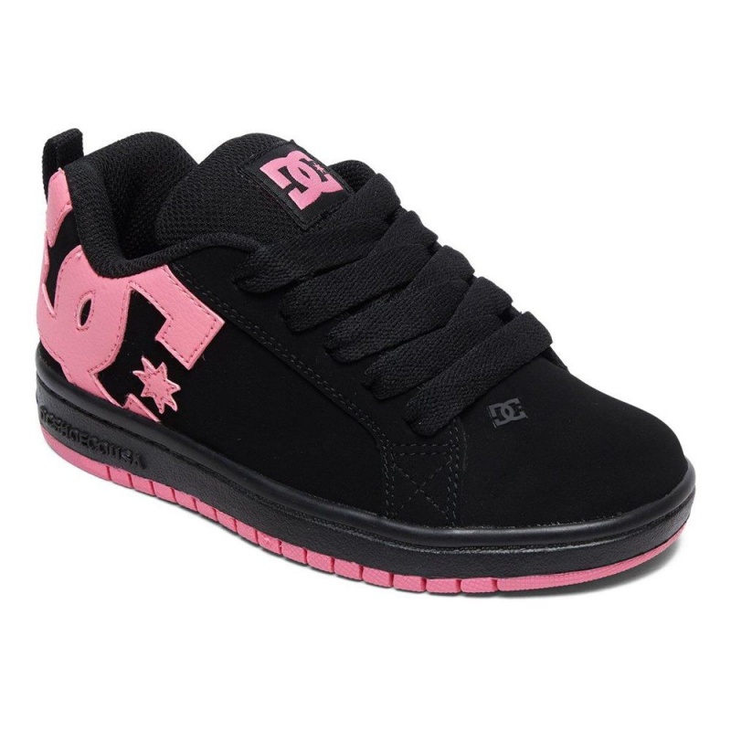 DC Shoes Court Graffik Schoenen Kinderen Zwart Roze | QAN85H-647