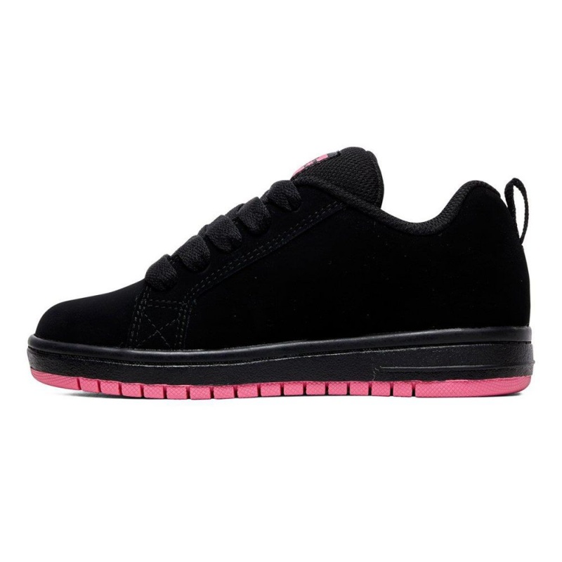 DC Shoes Court Graffik Schoenen Kinderen Zwart Roze | QAN85H-647