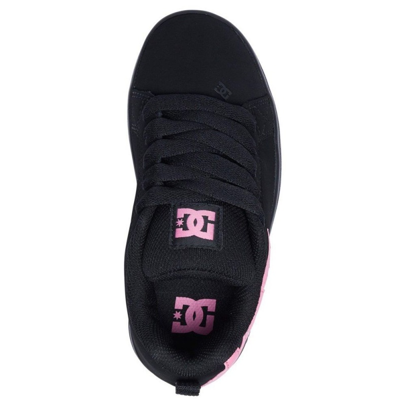 DC Shoes Court Graffik Schoenen Kinderen Zwart Roze | QAN85H-647