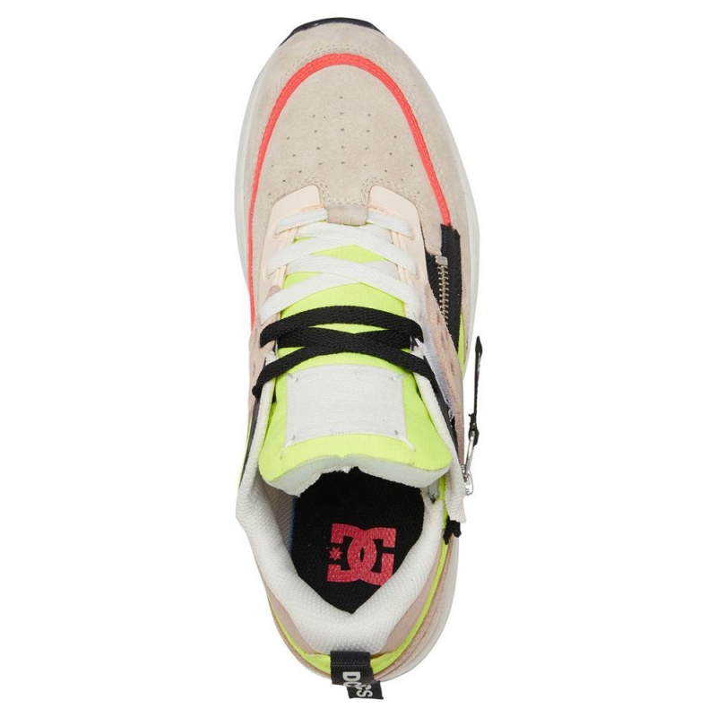 DC Shoes E.Tribeka Zip Leren Schoenen Heren Grijs Geel | BKY96Y-616