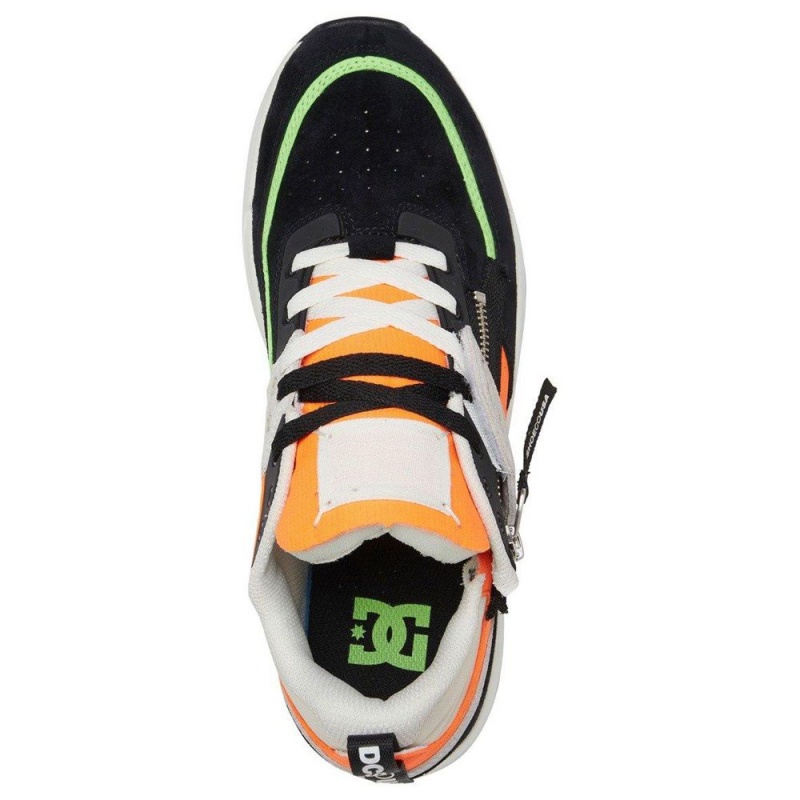 DC Shoes E.Tribeka Zip Leren Schoenen Heren Zwart Oranje | IMH49A-022