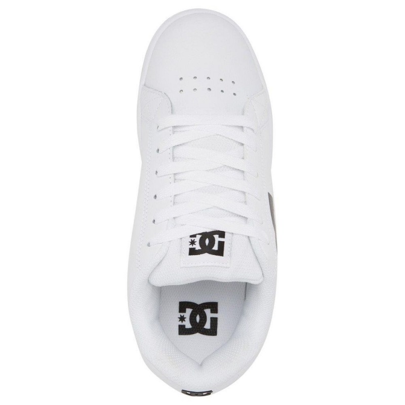 DC Shoes Gaveler Leren Schoenen Heren Wit Zwart | OLQ05M-127