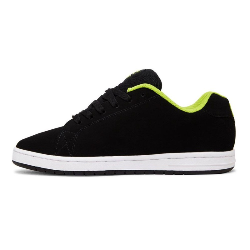 DC Shoes Gaveler Leren Schoenen Heren Zwart Groen | EQC64F-622