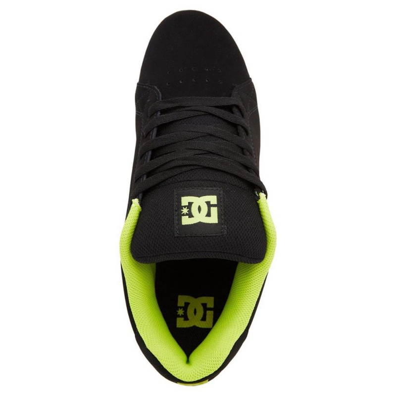 DC Shoes Gaveler Leren Schoenen Heren Zwart Groen | EQC64F-622