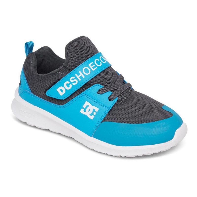 DC Shoes Heathrow Prestige Elastic Kanten Schoenen Kinderen Blauw Grijs | NHM29E-646