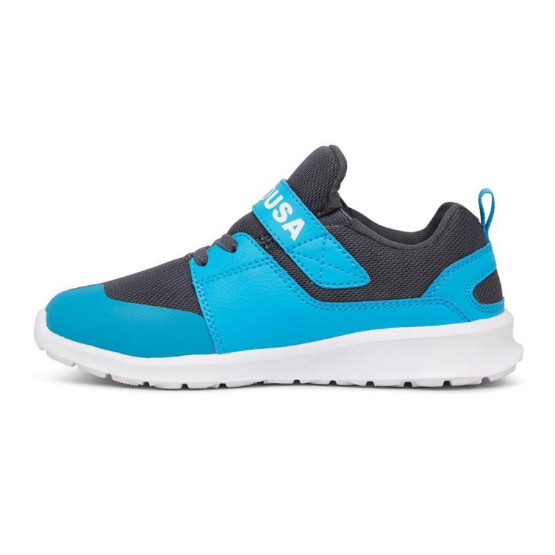 DC Shoes Heathrow Prestige Elastic Kanten Schoenen Kinderen Blauw Grijs | NHM29E-646