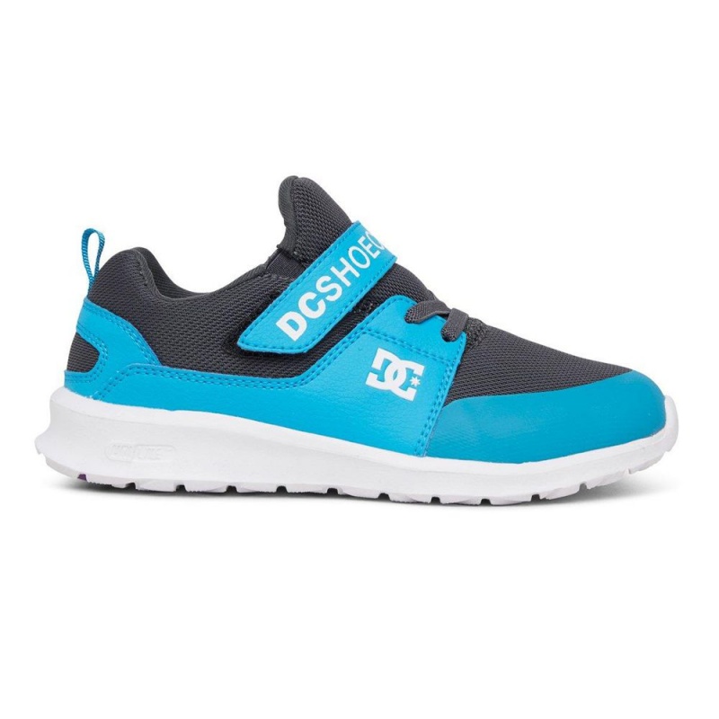 DC Shoes Heathrow Prestige Elastic Kanten Schoenen Kinderen Blauw Grijs | NHM29E-646