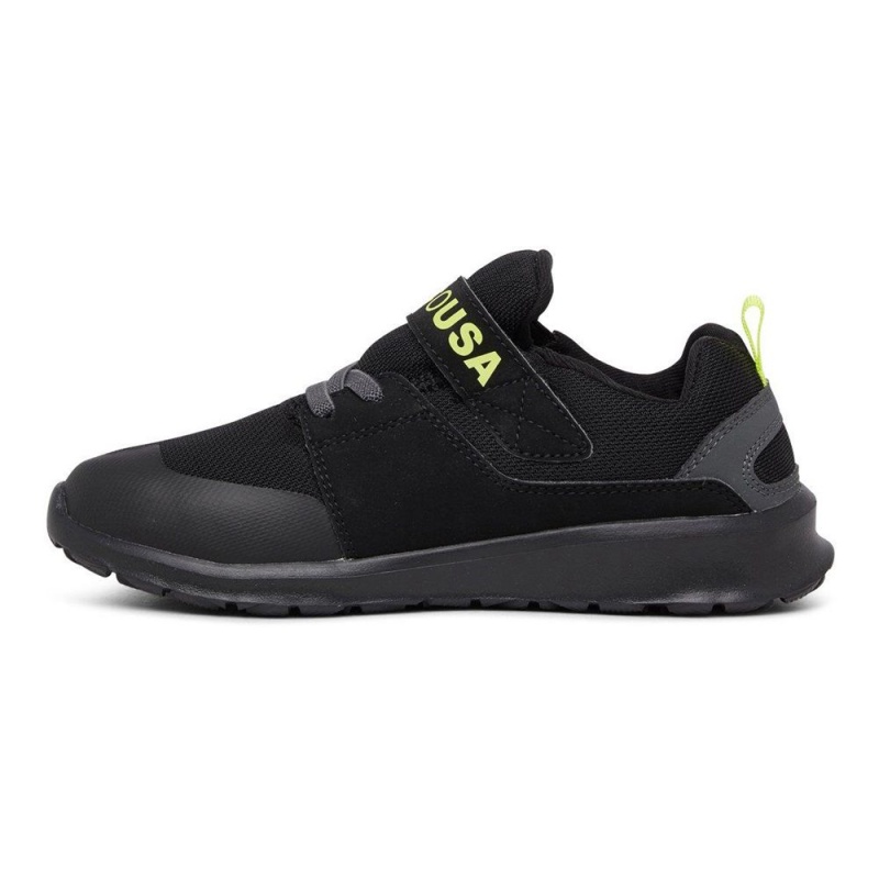 DC Shoes Heathrow Prestige Elastic Kanten Schoenen Kinderen Zwart Geel | UKH25N-859