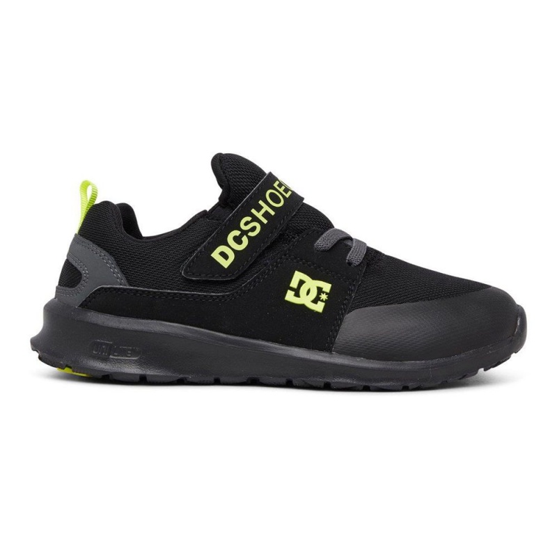 DC Shoes Heathrow Prestige Elastic Kanten Schoenen Kinderen Zwart Geel | UKH25N-859