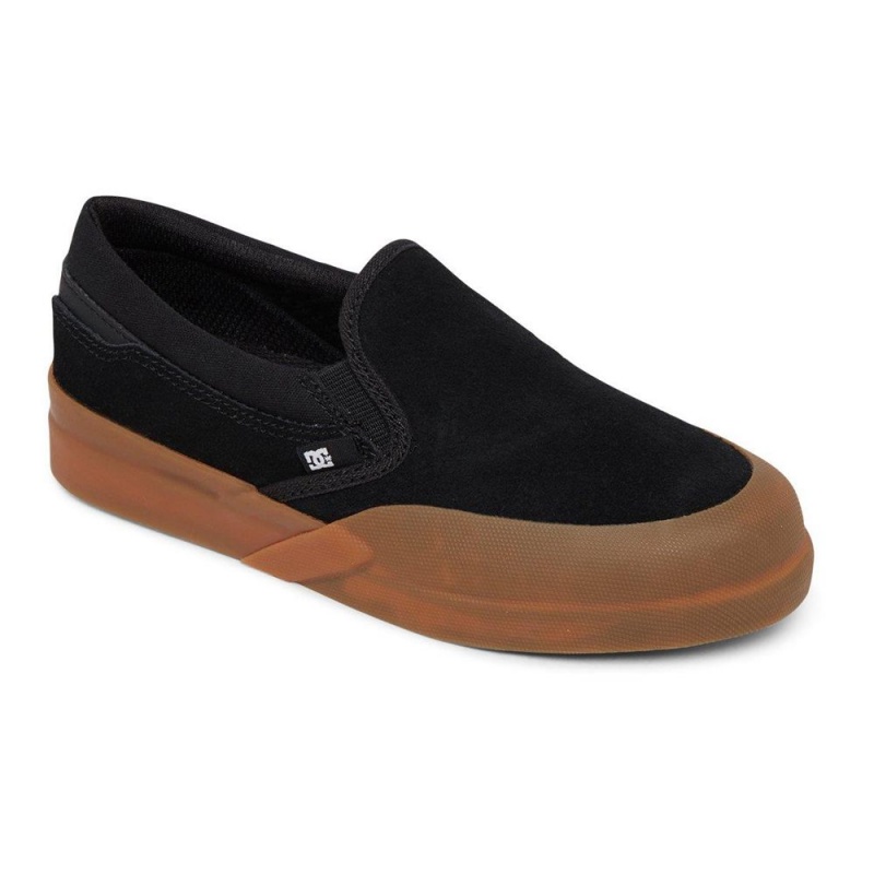 DC Shoes Infinite Leren Slip-On Schoenen Kinderen Zwart Bruin | TZN50A-372